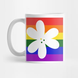 Flower Outline - discreet gay pride flag Mug